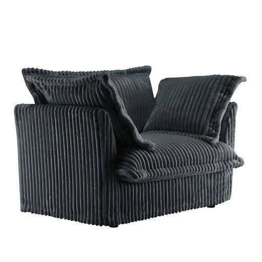 Set of 2 Slipcovered Armchairs - Deep Seat Accent Chairs with Large Soft Pillows Camel Corduroy -DTYStore