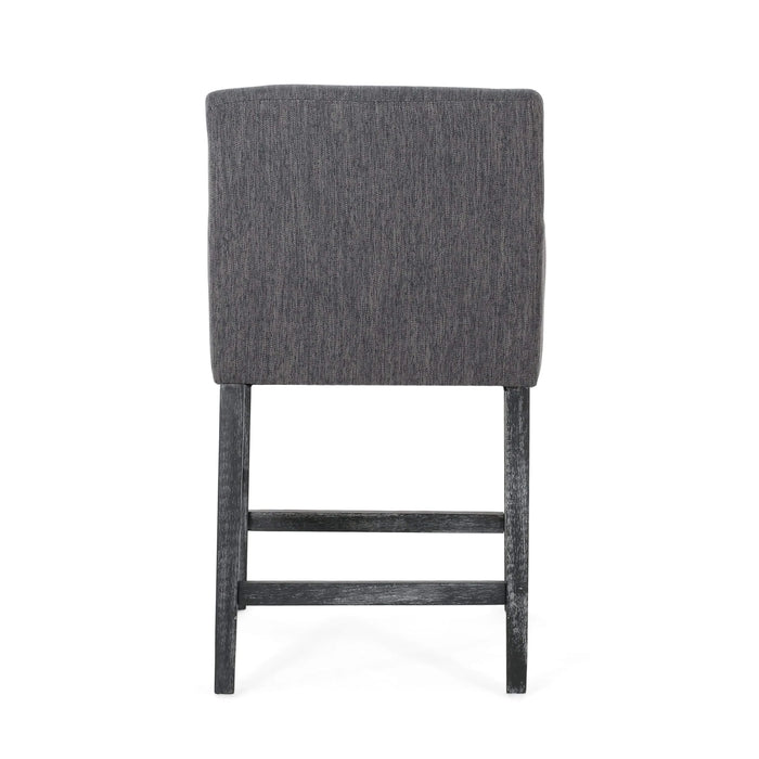 Set of 2 Upholstered 26 inch Counter Stool - Charcoal/Gray Default -DTYStore