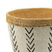 Set of 2 White and Brown Cement Planters with V Pattern, L:D10x8' S:D8x6.5' Default -DTYStore