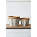 Set of 2 White and Brown Cement Planters with V Pattern, L:D10x8' S:D8x6.5' Default -DTYStore
