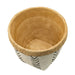 Set of 2 White and Brown Cement Planters with V Pattern, L:D10x8' S:D8x6.5' Default -DTYStore