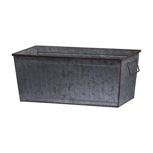 Set of 2 Zale Rustic Metal Planters with Stands, L:20x12x19.5' S:16.5x9.5x14.5' Default -DTYStore