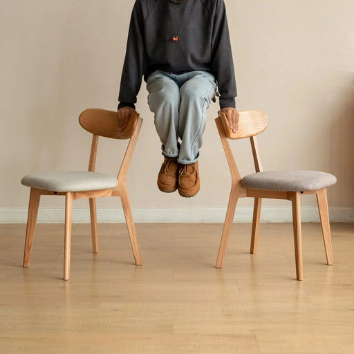 (Set of 2 pcs) Dining Chair Wooden FAS Grade Oak Natural Wood Made in North America 100% Dirt-free Wood Chair Solid Chair Table Chair Wooden Living Room Chair Simple And Natural 47.5 * 55.5 * 78cm Default -DTYStore