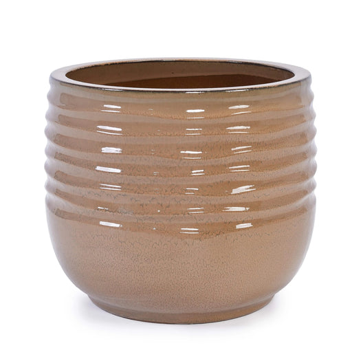 Set of 3 Ceramic Flowerpot, Modern Planter for Patio, Garden, Windowsill - Antique Bronze Default -DTYStore