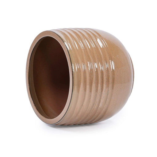 Set of 3 Ceramic Flowerpot, Modern Planter for Patio, Garden, Windowsill - Antique Bronze Default -DTYStore