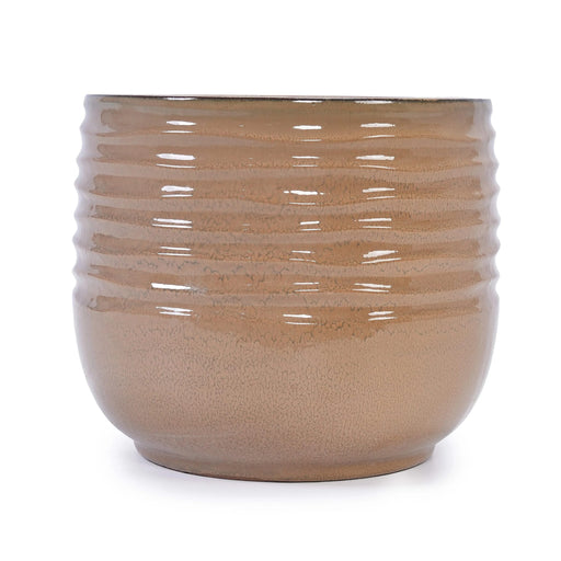 Set of 3 Ceramic Flowerpot, Modern Planter for Patio, Garden, Windowsill - Antique Bronze Default -DTYStore