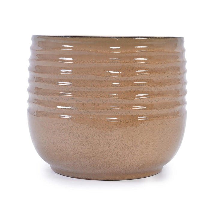 Set of 3 Ceramic Flowerpot, Modern Planter for Patio, Garden, Windowsill - Antique Bronze Default -DTYStore