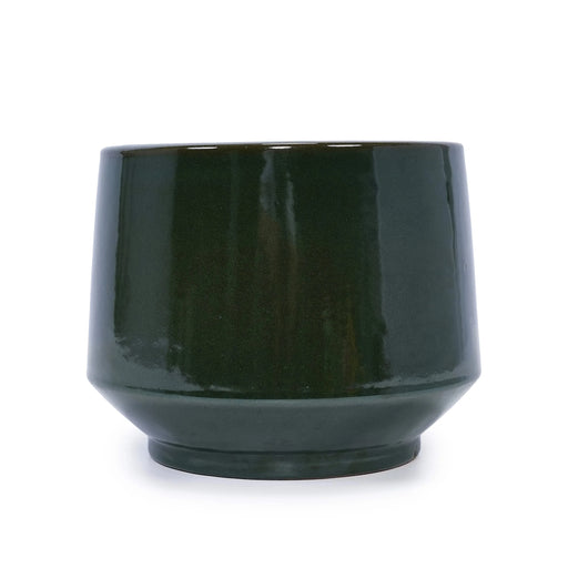 Set of 3 Ceramic Flowerpot, Modern Planter for Patio, Garden, Windowsill - Antique Green Default -DTYStore