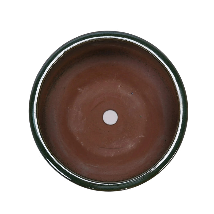 Set of 3 Ceramic Flowerpot, Modern Planter for Patio, Garden, Windowsill - Antique Green Default -DTYStore