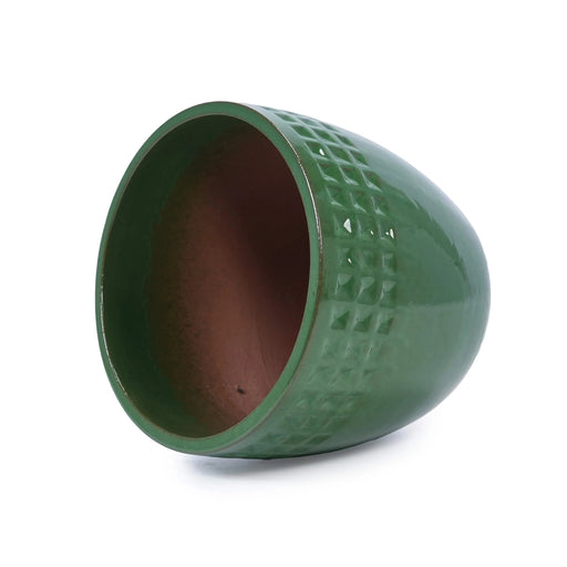 Set of 3 Ceramic Flowerpot, Modern Planter for Patio, Garden, Windowsill - Antique Green Default -DTYStore