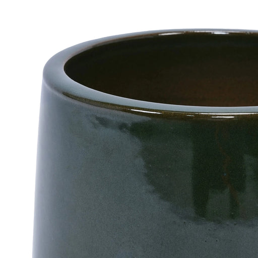 Set of 3 Ceramic Flowerpot, Modern Planter for Patio, Garden, Windowsill - Antique Green Default -DTYStore