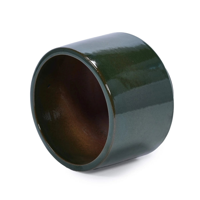 Set of 3 Ceramic Flowerpot, Modern Planter for Patio, Garden, Windowsill - Antique Green Default -DTYStore