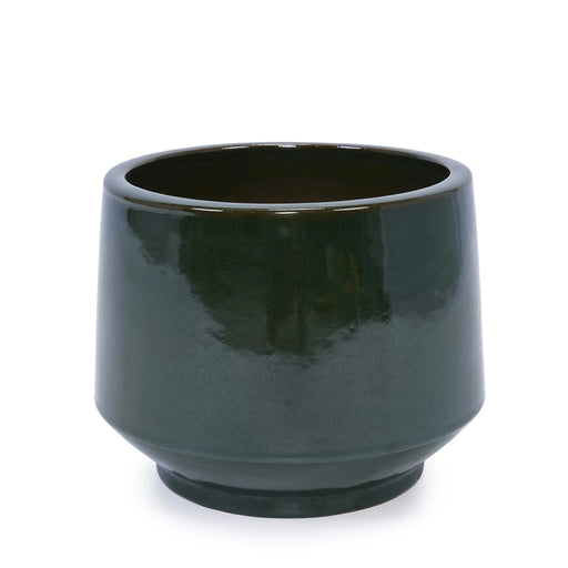 Set of 3 Ceramic Flowerpot, Modern Planter for Patio, Garden, Windowsill - Antique Green Default -DTYStore