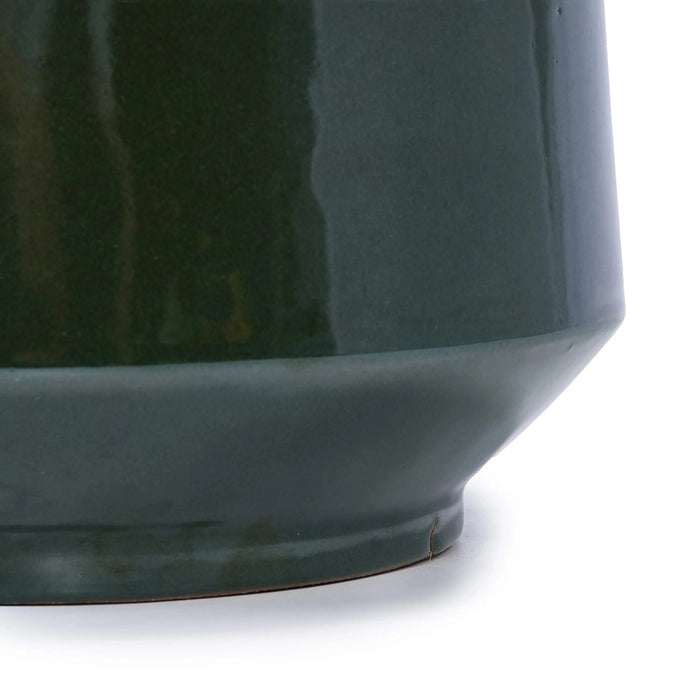 Set of 3 Ceramic Flowerpot, Modern Planter for Patio, Garden, Windowsill - Antique Green Default -DTYStore