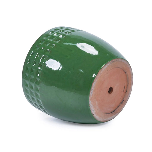 Set of 3 Ceramic Flowerpot, Modern Planter for Patio, Garden, Windowsill - Antique Green Default -DTYStore