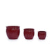 Set of 3 Ceramic Flowerpot, Modern Planter for Patio, Garden, Windowsill - Red Default -DTYStore