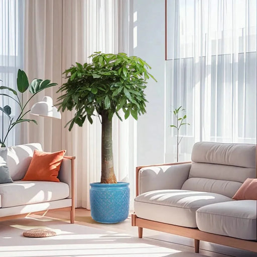 Set of 3 Flower Ceramic Flowerpot, Modern Planter for Patio, Garden, Windowsill - Antique Blue Default -DTYStore