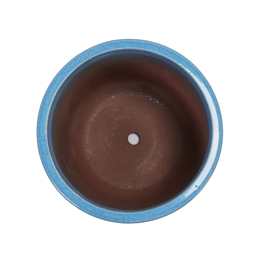 Set of 3 Flower Ceramic Flowerpot, Modern Planter for Patio, Garden, Windowsill - Antique Blue Default -DTYStore