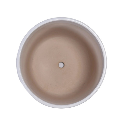 Set of 3 Grid Ceramic Flowerpot, Modern Planter for Patio, Garden, Windowsill - Ancient White Default -DTYStore