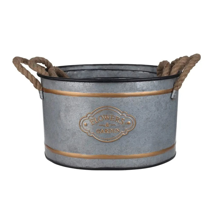 Set of 3 Huxley Metal Decorative Pots Default -DTYStore