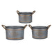 Set of 3 Huxley Metal Decorative Pots Default -DTYStore