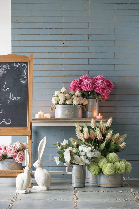 Set of 3 Huxley Metal Decorative Pots Default -DTYStore