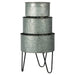 Set of 3 Huxley Metal Decorative Pots Default -DTYStore