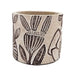 Set of 4 4.3x4.3x4' Gray Sand and Cement Planters with Brown Botanical Motifs Default -DTYStore