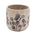 Set of 4 4.3x4.3x4' Gray Sand and Cement Planters with Brown Botanical Motifs Default -DTYStore