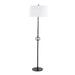 Shadow Contemporary Floor Lamp in Black Steel with White Linen Shade by LumiSource Default -DTYStore