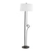 Shadow Contemporary Floor Lamp in Black Steel with White Linen Shade by LumiSource Default -DTYStore
