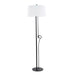 Shadow Contemporary Floor Lamp in Black Steel with White Linen Shade by LumiSource Default -DTYStore