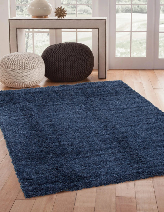 Shag Slate Blue Area Rug 5x8 Default -DTYStore