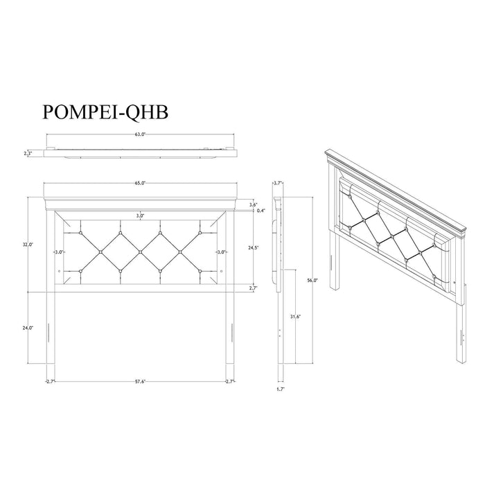 Shaker Grey Queen 5PC Bedroom Set with Crystal Inspired Tufted Headboard and LED Lighting Default -DTYStore