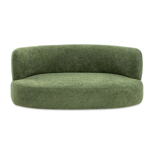 Shep 36' Curved Dog Sofa Bed Medium Moss Green Fleeced Teddy Default -DTYStore