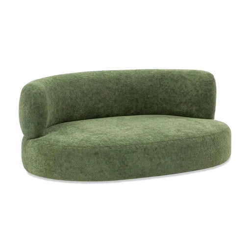 Shep 36' Curved Dog Sofa Bed Medium Moss Green Fleeced Teddy Default -DTYStore