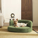 Shep 36' Curved Dog Sofa Bed Medium Moss Green Fleeced Teddy - DTY Store
