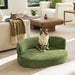 Shep 36' Curved Dog Sofa Bed Medium Moss Green Fleeced Teddy - DTY Store