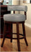 Sherly Set of 2 Bar stool 30' Swivel Stool Dark Oak Solid wood Dark Gray Leatherette Chairs Dining Room Default -DTYStore