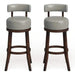 Sherly Set of 2 Bar stool 30' Swivel Stool Dark Oak Solid wood Dark Gray Leatherette Chairs Dining Room Default -DTYStore