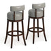 Sherly Set of 2 Bar stool 30' Swivel Stool Dark Oak Solid wood Dark Gray Leatherette Chairs Dining Room Default -DTYStore