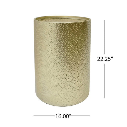 Side Table with Cylindrical Shape and Convenient Table Lip, Set of 2, Gold Default -DTYStore