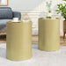 Side Table with Cylindrical Shape and Convenient Table Lip, Set of 2, Gold Default -DTYStore