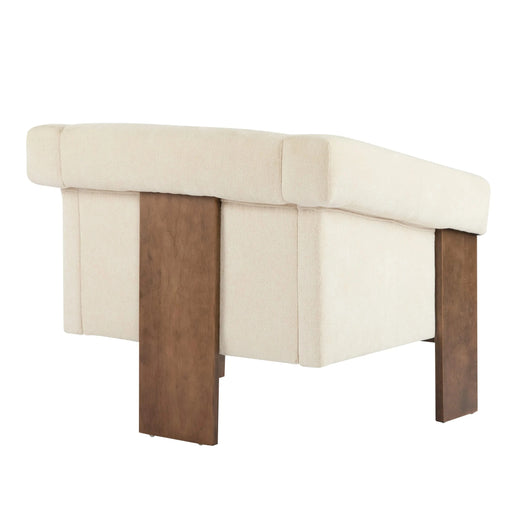 Sierra Vintage 34' Mid-Century Modern Accent Chair with Deep Cushions and Wide Armrests in Beige Fabric Default -DTYStore