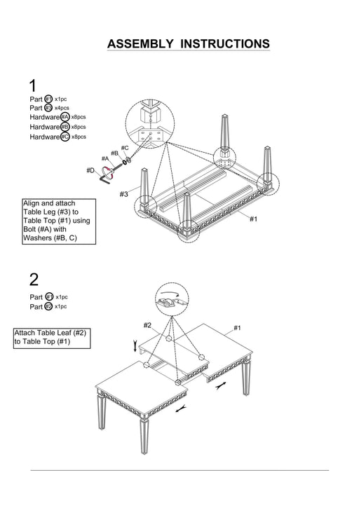 Silver Dining Table w Leaf Mirror Accent Design Contemporary 1pc Glam Table Dining Room Furniture Default -DTYStore
