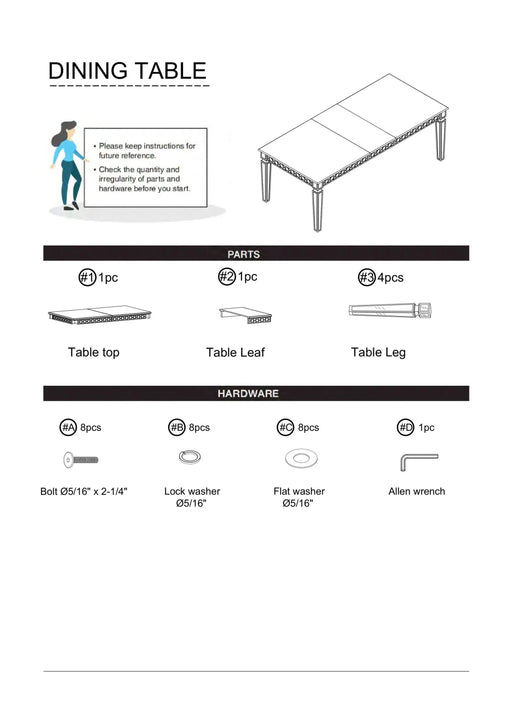 Silver Dining Table w Leaf Mirror Accent Design Contemporary 1pc Glam Table Dining Room Furniture Default -DTYStore