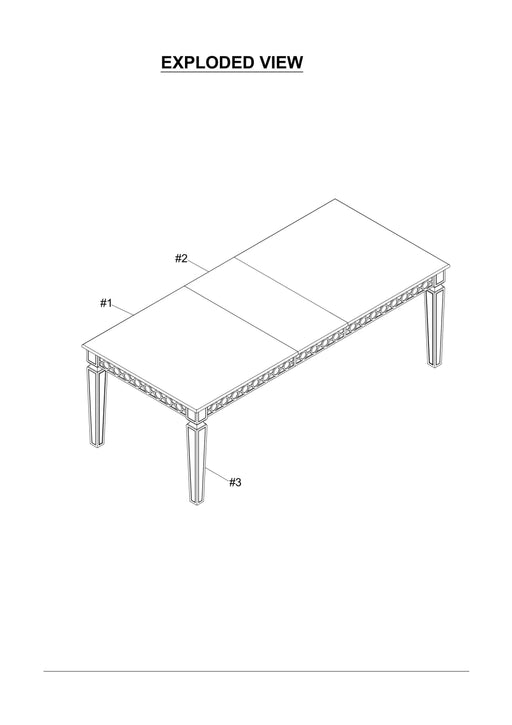 Silver Dining Table w Leaf Mirror Accent Design Contemporary 1pc Glam Table Dining Room Furniture Default -DTYStore