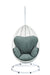 Simona Green Fabric & White Wicker Hanging Chair Default -DTYStore