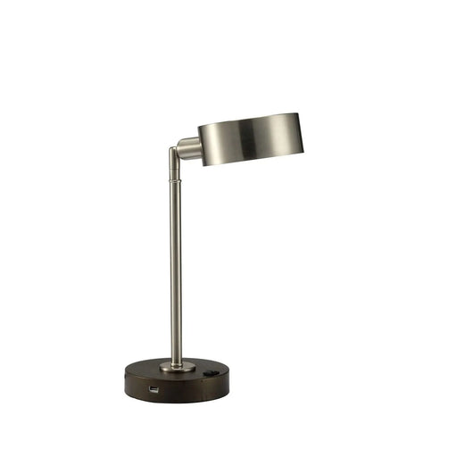 Simple Contemporary 1pc Table Lamp Stain Nickel Metal frame Adjustable Head Lamp Default -DTYStore