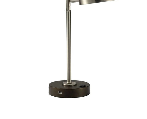 Simple Contemporary 1pc Table Lamp Stain Nickel Metal frame Adjustable Head Lamp Default -DTYStore